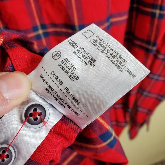 Heritage Red Plaid Flannel Slim Fit Button Down Size XL - Picture 9 of 11